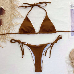 Sexy Swimsuit Halter Push Up Brazilian Bathing Bikini Set