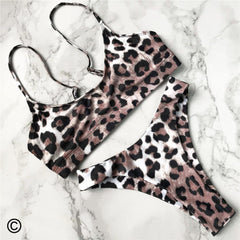 Women's Chic Bikini Leopard Bathing Suit Two Piece Chic Swimsuit