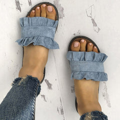 Women Flat Beach Slip On Sandals