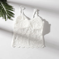 Women Lace Beauty Strap Sexy Camis Chest Pad Summer Crop Tops Sexy Gathered Push Up Bra Women Camisole Tank Tops