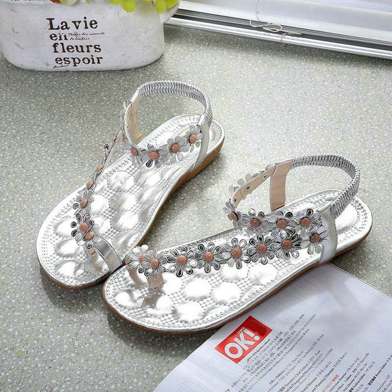 Flowers Bohemian Ladies Flat Sandals
