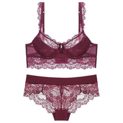 Lace Breasted Push Up Women Underwear Set