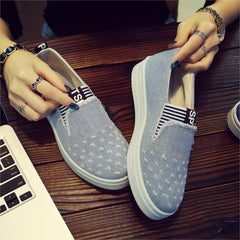 Women Denim Flats Casual Jeans Shoes
