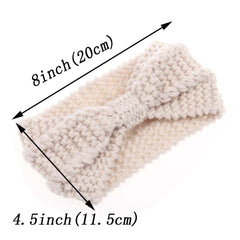 Winter Warmer Ear Knitted Headband Turban For Lady Women Crochet Bow Wide Stretch Hairband Headwrap Hair Accessories
