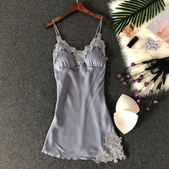 Women's Sexy Silk Nightgown Dress