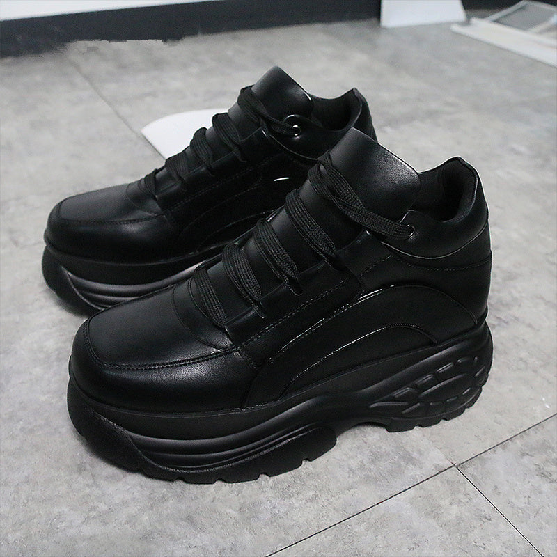 Fashion Woman Leather Sports Sneakers