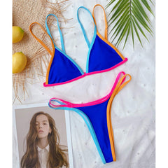 Women's 2 Piece Swimsuit Deep V-Neck Chic Bikini Sets Swimwear