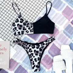 Women's Chic Bikini Leopard Bathing Suit Two Piece Chic Swimsuit