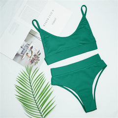 Women's Chic Swimwear High Waist Bikini Two-Pieces Bikini Set