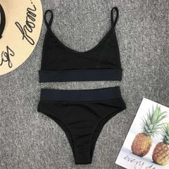 Women's Chic Swimwear High Waist Bikini Two-Pieces Bikini Set