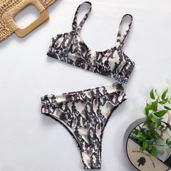 Chic High Waist Swimwear Thong Brazilian Bikini Set