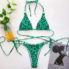 Wrap Around String Thong Swimsuit Chic Two-Pieces Bikini Set