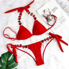 Women's Jeweled Rhinestones Diamond Chic Two-Pieces Bikini