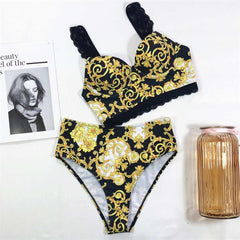 Women's Chic Bikini Two-pieces With Lace Straps Bathing Suit