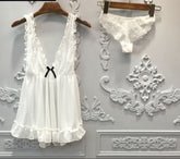 Net Yarn Chic Nightgown Pantie Set