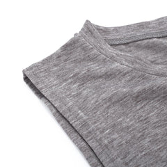 Women's Tank Good Vibes Print Gray O-Neck Tops Tee