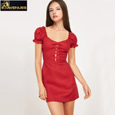 Women Vintage Lace Mini Dress