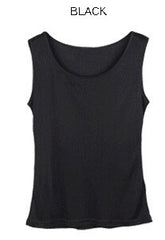 Real Silk Solid Basic Vest O-Neck Tank Top