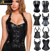 Women Waist Steampunk Steel Boned Back Bustier Corset