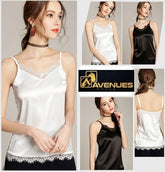 Women's Casual Silk Tank V Neck Tops