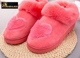 Heart-Shaped Cotton Women Slippers