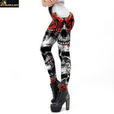 Women's Halloween Sugar Skull Print Leggings