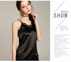 Women's Casual Silk Tank V Neck Tops