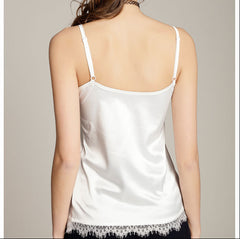 Women's Casual Silk Tank V Neck Tops