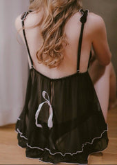 Net Yarn Chic Nightgown Pantie Set