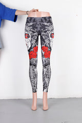 Women's Halloween Sugar Skull Print Leggings