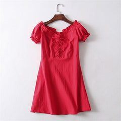 Women Vintage Lace Mini Dress