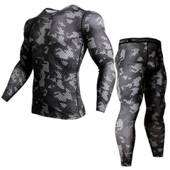 Men Long Sleeve Fitness Cloth Set