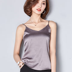 Sexy Silk Women Blouse Shirt