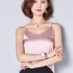 Sexy Silk Women Blouse Shirt