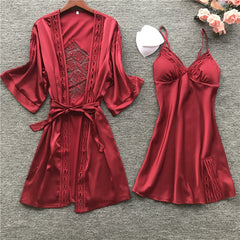 Chic Lace Long Sleeve Ladies Nightwear