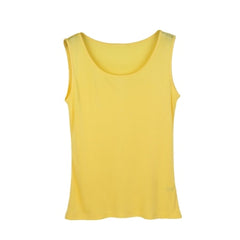 Real Silk Solid Basic Vest O-Neck Tank Top