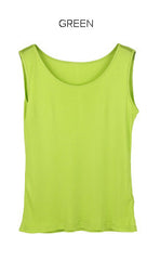 Real Silk Solid Basic Vest O-Neck Tank Top