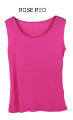 Real Silk Solid Basic Vest O-Neck Tank Top