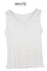 Real Silk Solid Basic Vest O-Neck Tank Top