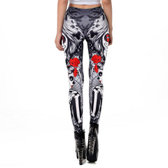 Women's Halloween Sugar Skull Print Leggings