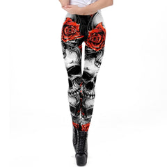 Women's Halloween Sugar Skull Print Leggings