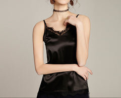 Women's Casual Silk Tank V Neck Tops