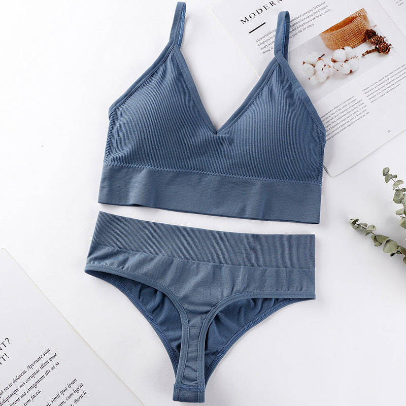 Push-Up Sports Bra & Seamless Thong Set JC