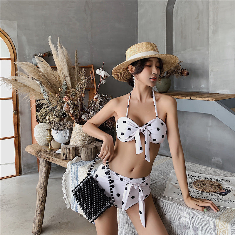 Retro Polka Dot Split Swimsuit