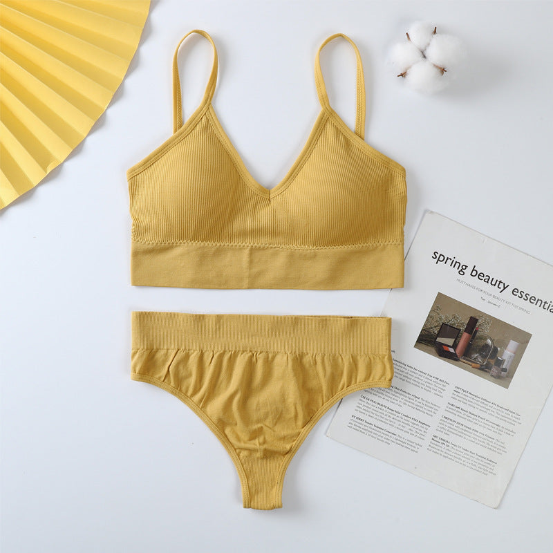 Push-Up Sports Bra & Seamless Thong Set JC