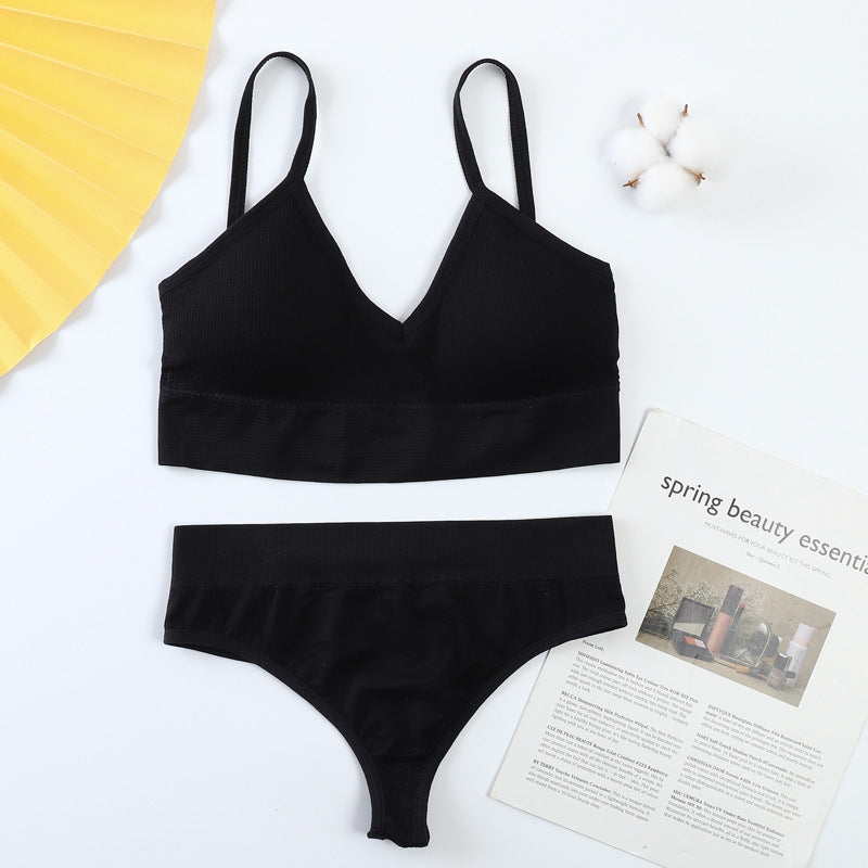 Push-Up Sports Bra & Seamless Thong Set JC