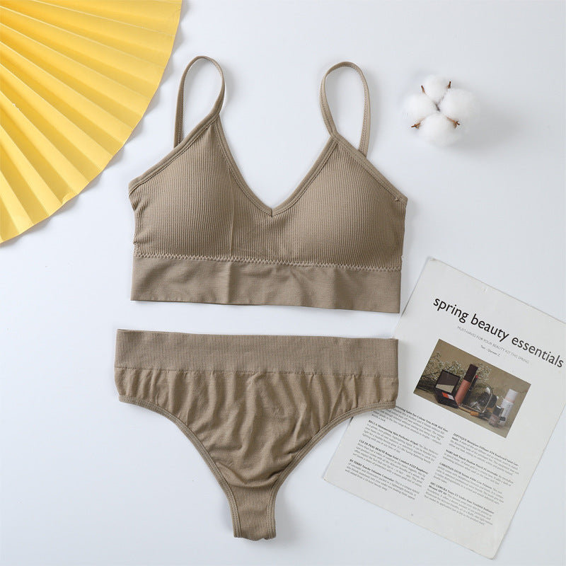 Push-Up Sports Bra & Seamless Thong Set JC