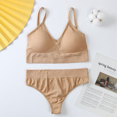 Push-Up Sports Bra & Seamless Thong Set JC
