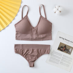 Push-Up Sports Bra & Seamless Thong Set JC