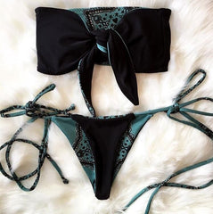 Chic Knotted Front Strap Swimsuit-